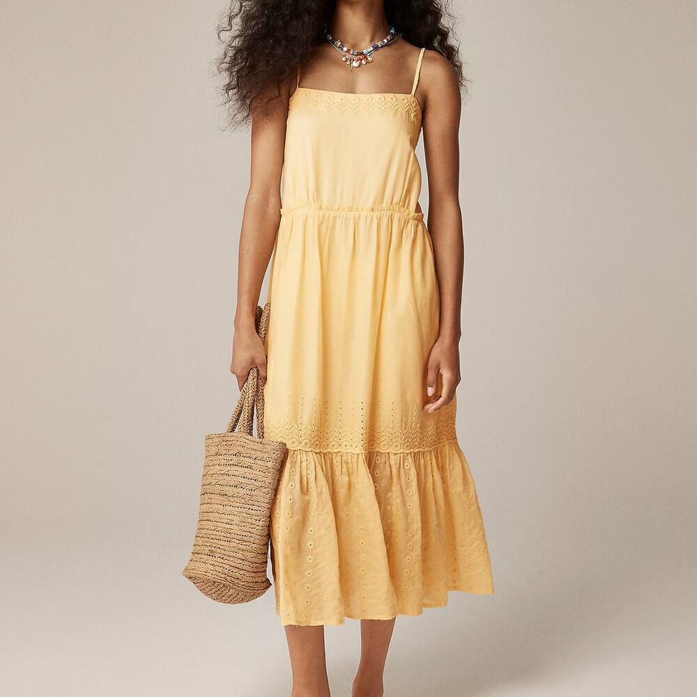 J.Crew Sorrento Dress Cotton Voile Banana Cream Yellow Size Medium NWT